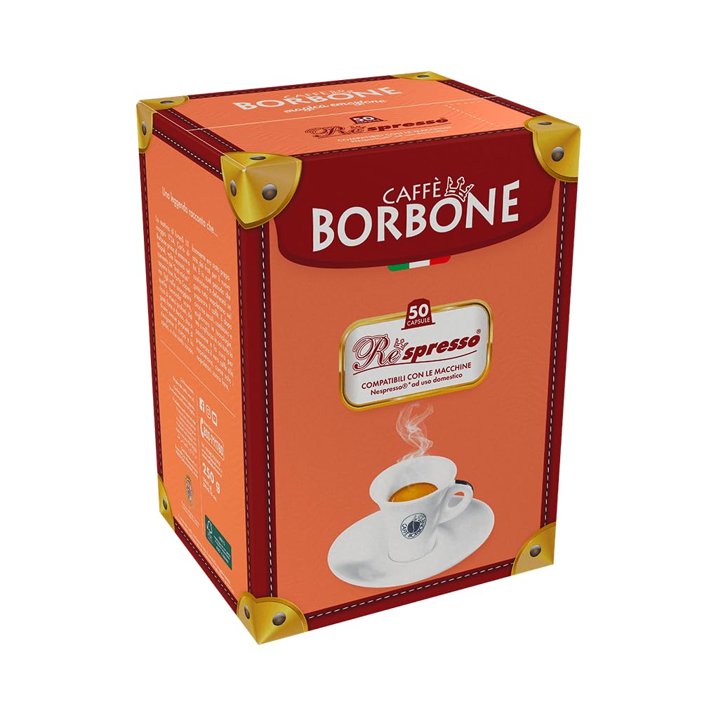 Caffè Borbone cápsula sellada vista lateral, conservación del aroma garantizada