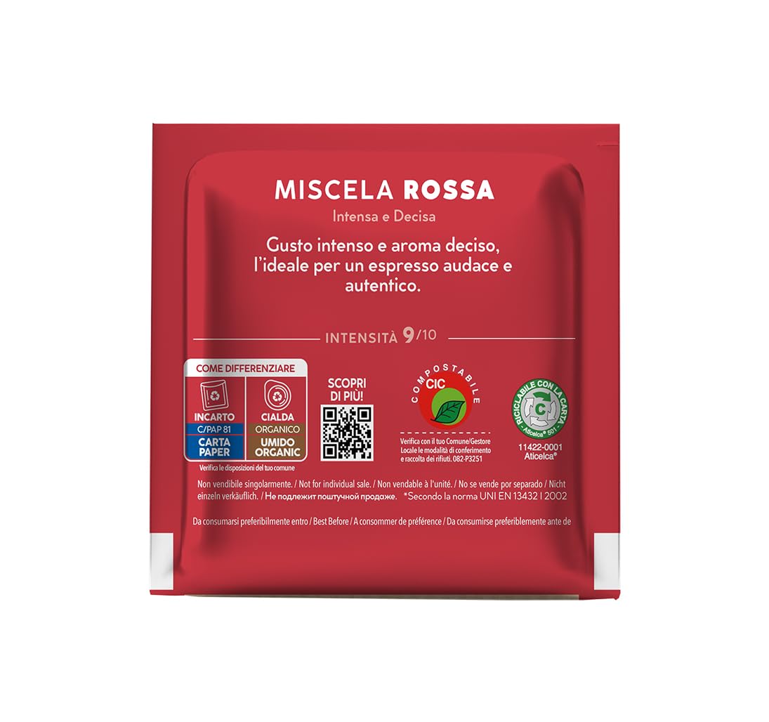 Caffè Borbone taza de espresso con crema densa, realza sabor intenso