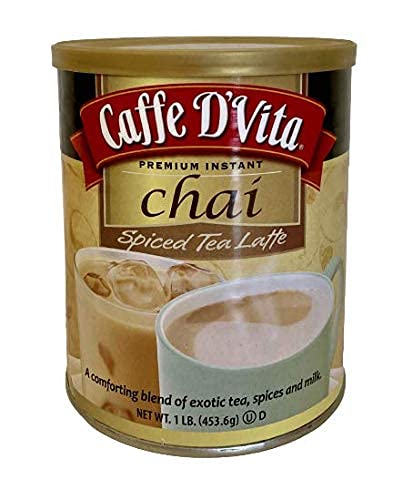 Caffe D'Vita cuchara medidora junto a la mezcla lista para usar