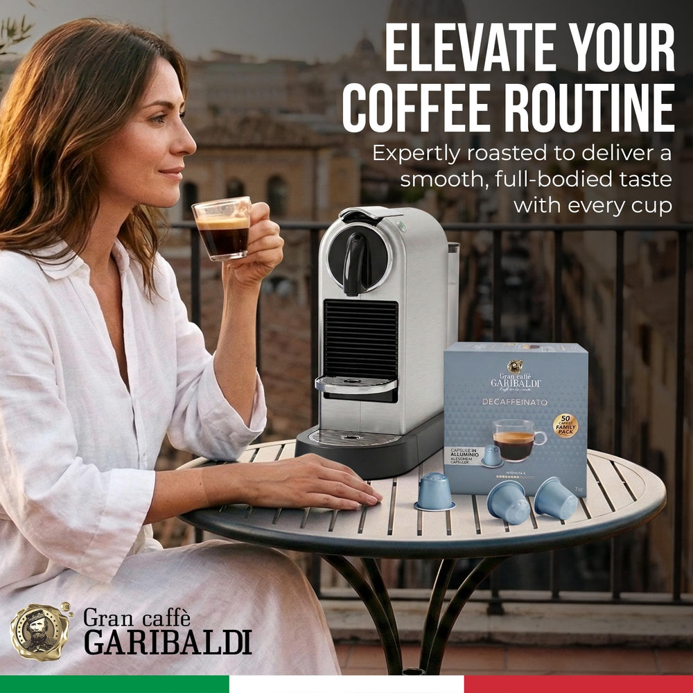 Caffè Garibaldi escena de cocina con desayuno para disfrutar sin cafeína