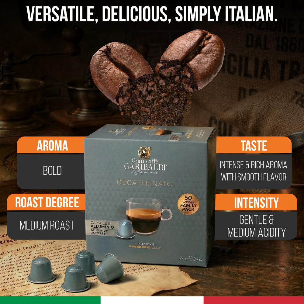 Caffè Garibaldi cápsula detalle de aluminio que preserva frescura