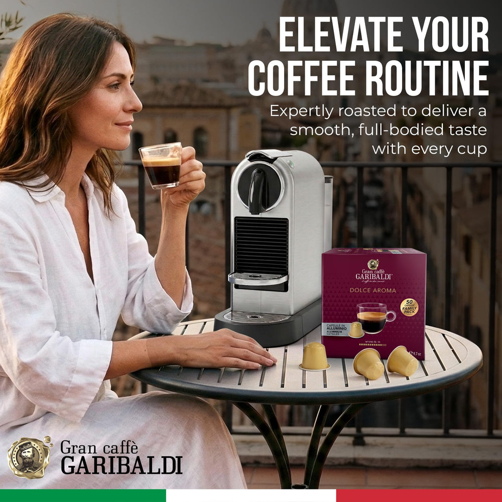 Caffè Garibaldi etiqueta reciclable destacada y beneficio sostenibilidad del aluminio
