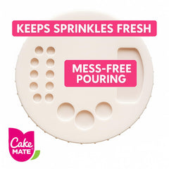 Cake Mate primer plano de textura de sprinkles mostrando crujiente y color