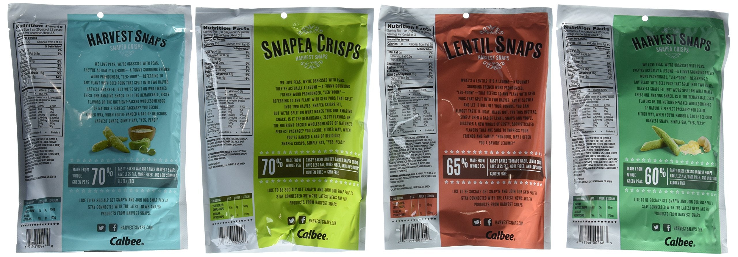 Calbee Snapea Crisps primer plano de la textura crujiente y detalle del guisante