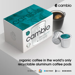 Cambio Roasters detalle de cápsula de aluminio resaltando superficie y sellado para frescura
