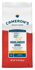 Cameron's Coffee detalle del sello de tueste que garantiza lotes pequeños y frescura