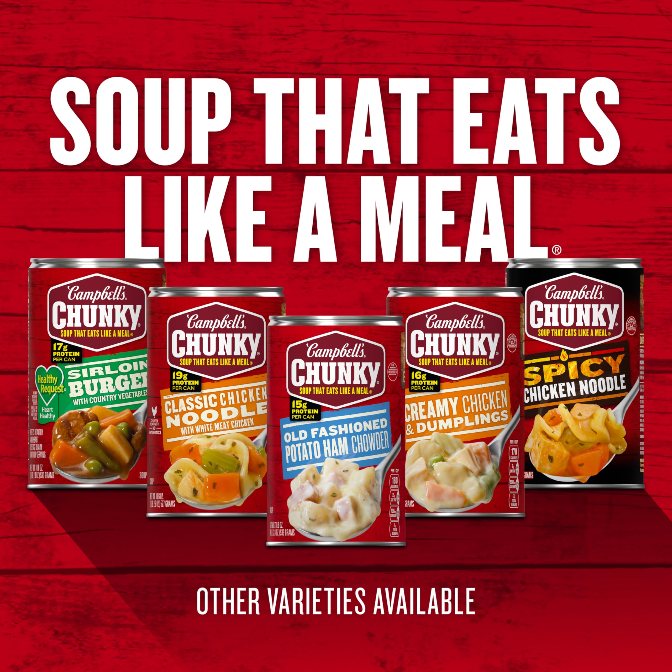 Campbell's Chunky en ambiente de partido, ideal como snack abundante