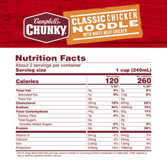 Campbell's Chunky detalle de etiqueta que muestra variedad y marca
