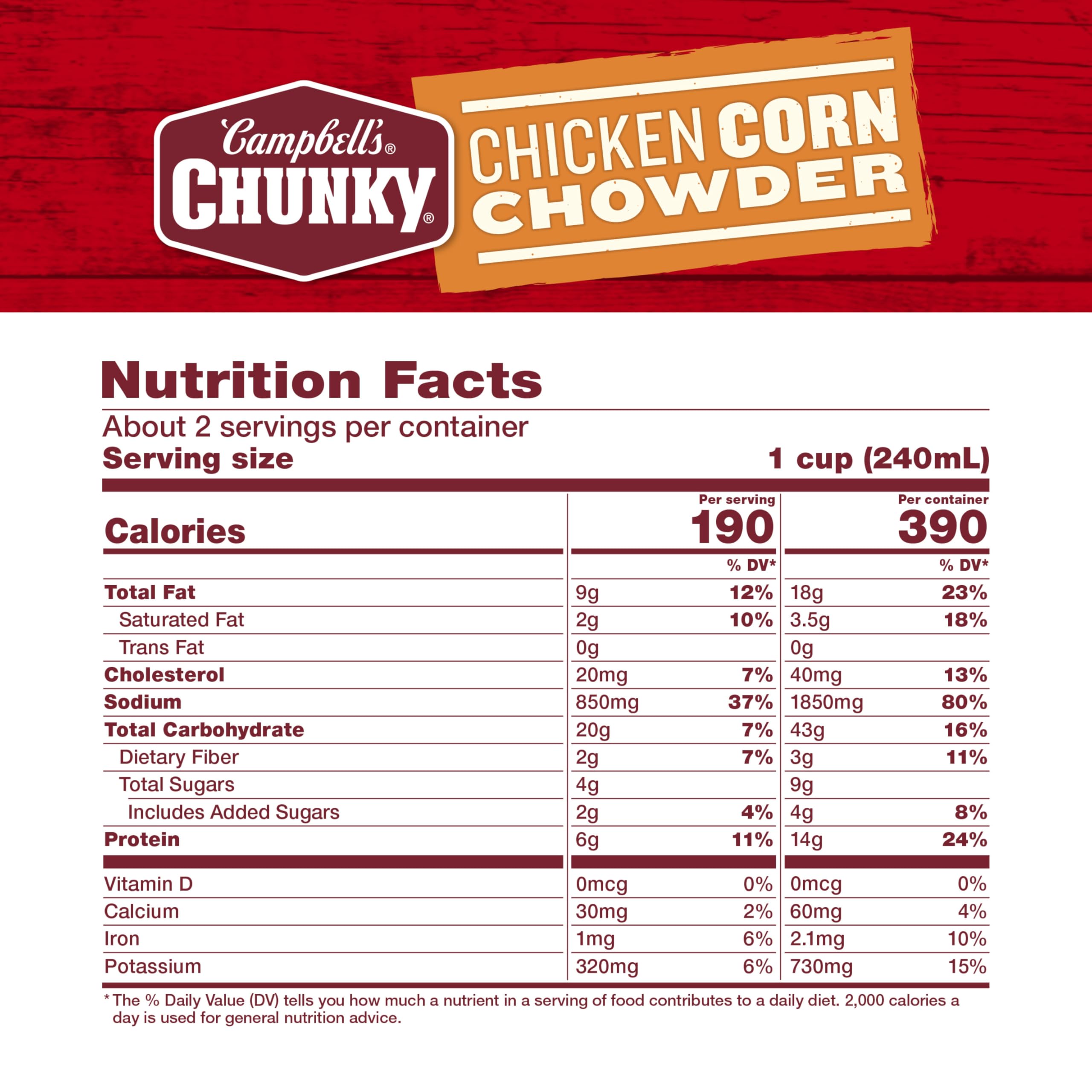 Campbell’s Chunky primer plano de textura cremosa y trozos, apetece y nutre