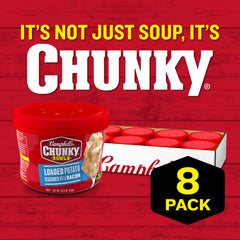 Campbell’s Chunky textura cercana con trozos de papa y bacon para mayor saciedad