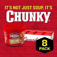 Campbell’s Chunky macarrones y chili detalle de textura con apetito
