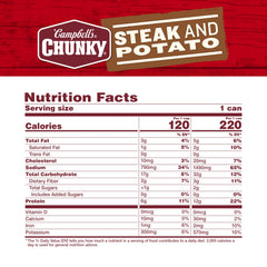 Campbell’s Chunky primer plano de textura de sopa, trozos visibles