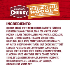 Campbell's Chunky textura en cuchara muestra fideos y caldo reconfortante