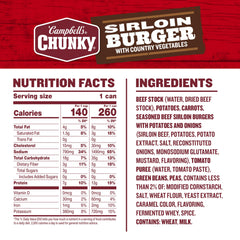 Campbell’s Chunky textura con trozos de carne y verduras, apariencia apetecible