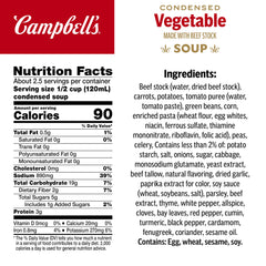 Campbell's etiqueta con ingredientes, claridad y confianza en compra