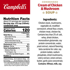 Campbell's etiqueta con ingredientes visibles, transparencia en la receta