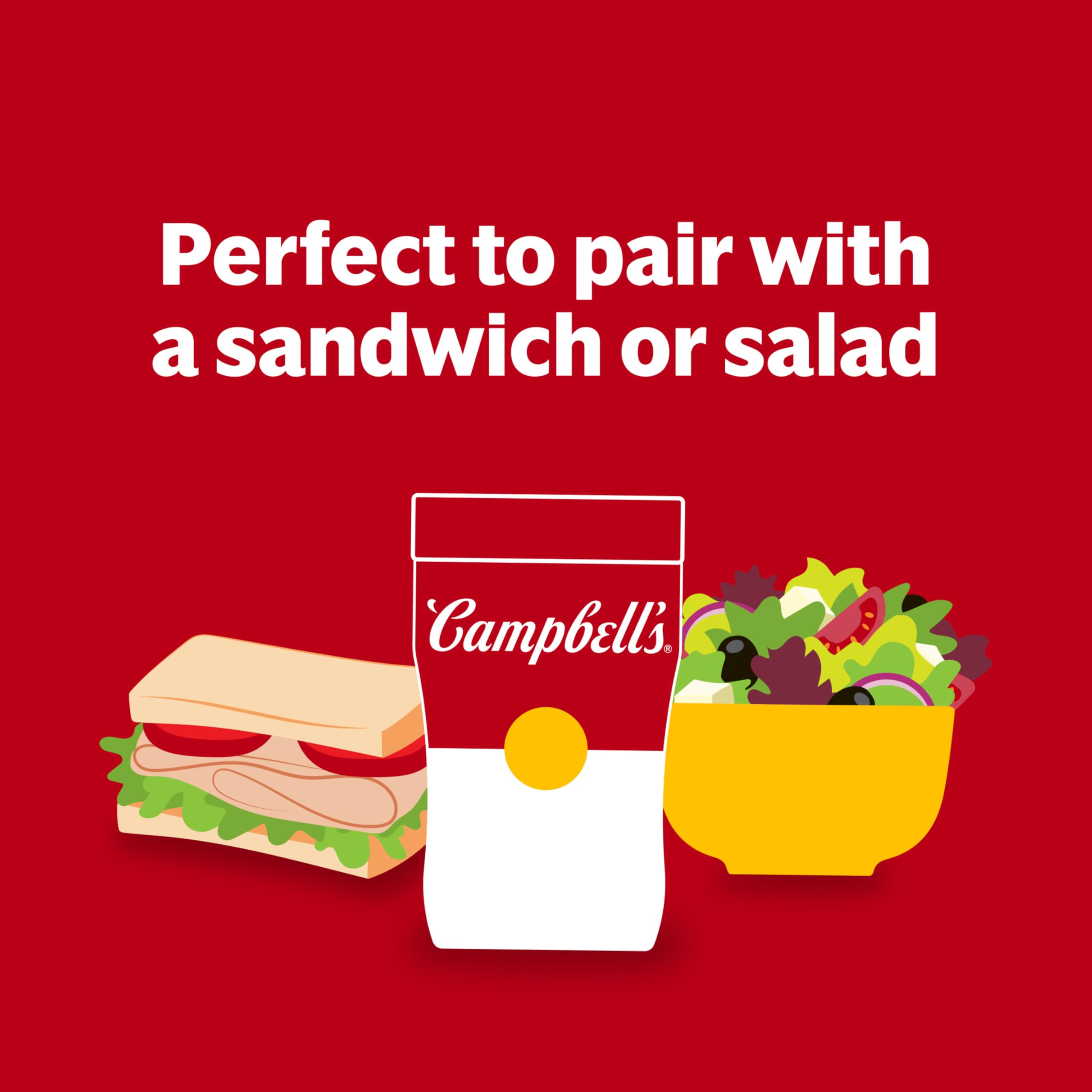 Campbell's etiqueta con ingredientes y información nutricional clara y útil