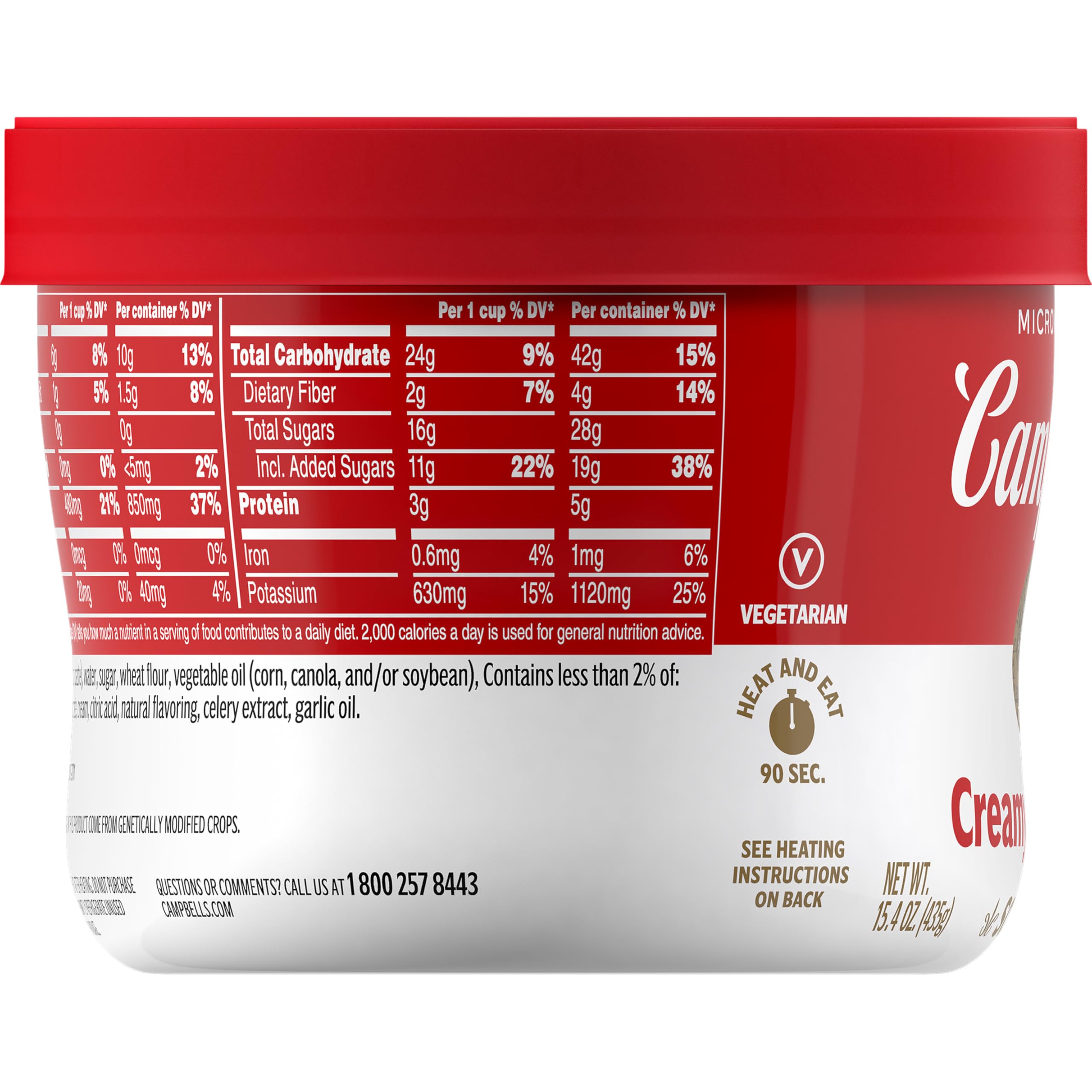 Campbell's etiqueta con ingredientes claros que inspira confianza