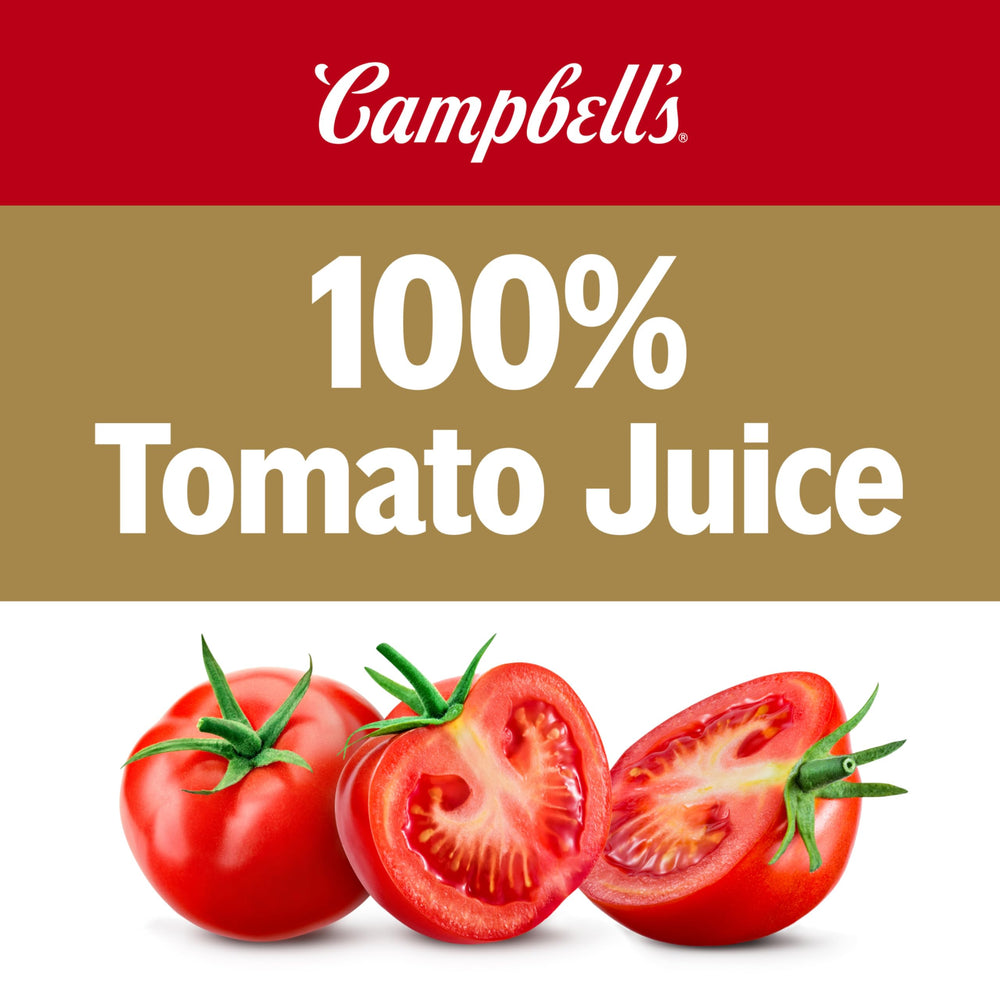 Campbell's lata abierta vertiendo en vaso para consumo inmediato