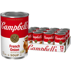 Campbell's lata frontal mostrando la marca y beneficio de sabor rico