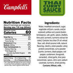 Campbell's etiqueta lateral con información nutricional y convenientemente legible