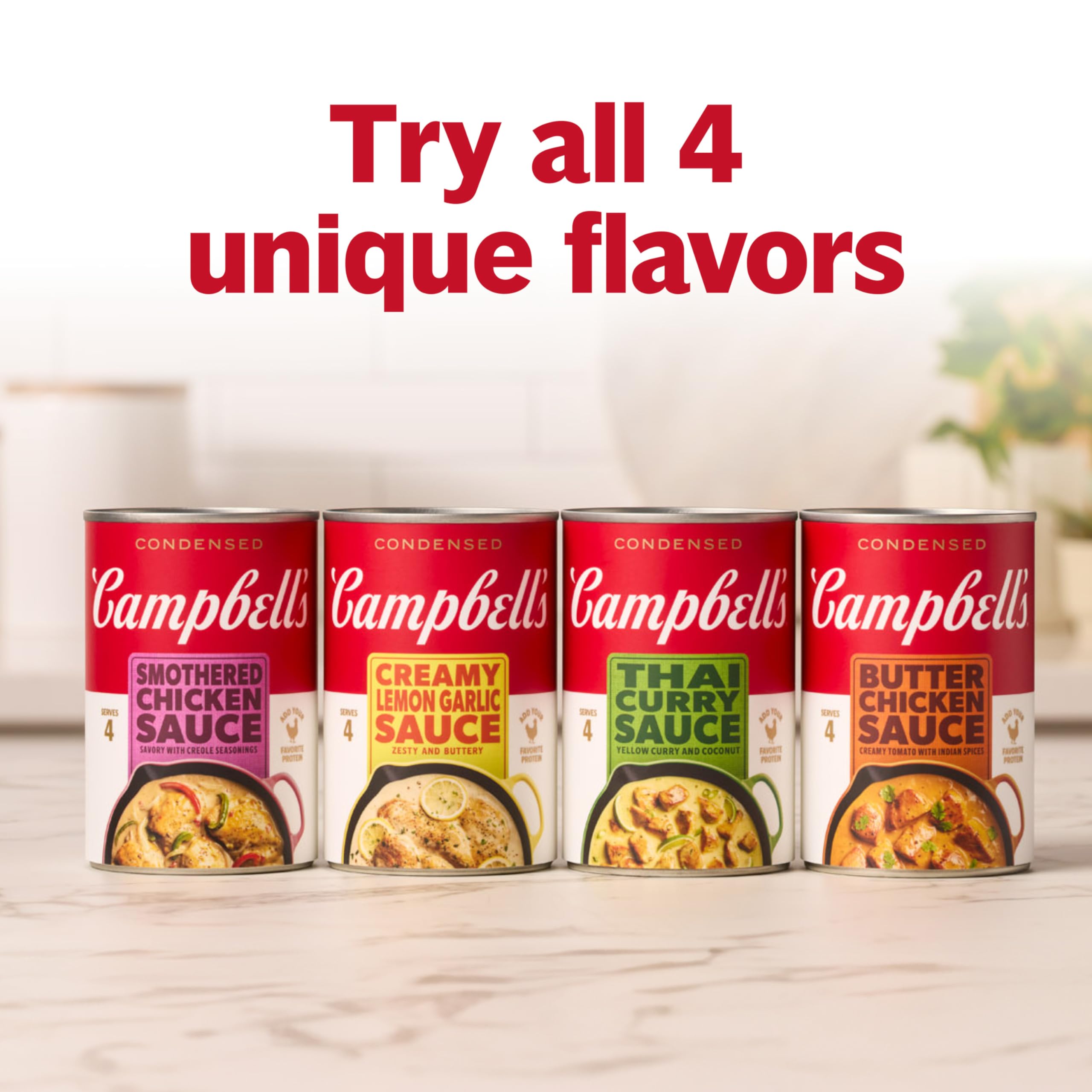 Campbell's pack de 12 latas apiladas, ideal para despensa familiar