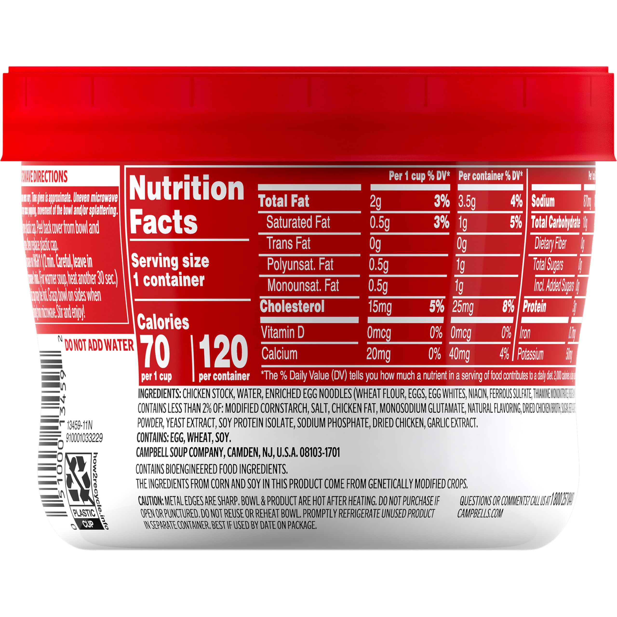 Campbell's pack de 8 tazones apilados para almacenar y llevar varias porciones