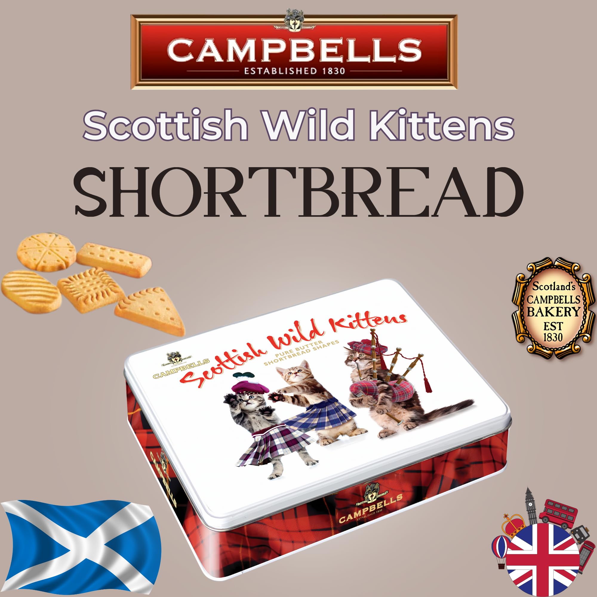 Campbells Shortbread galleta en mano para comparar tamaño y porción