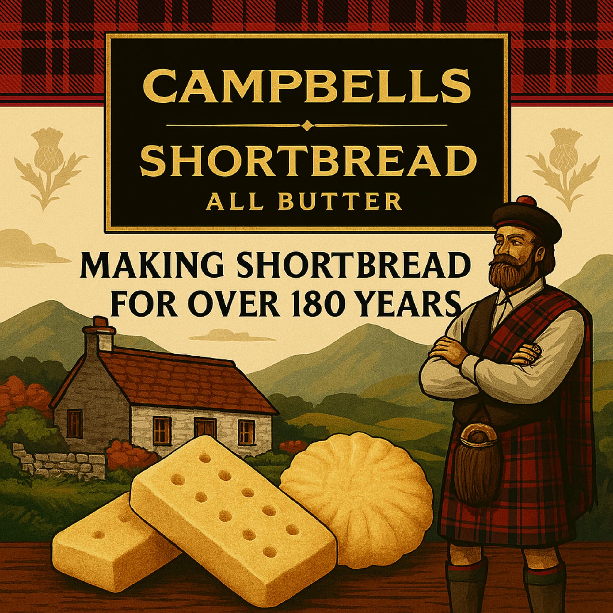 Campbells Shortbread ingredientes: mantequilla y harina que transmiten calidad artesanal