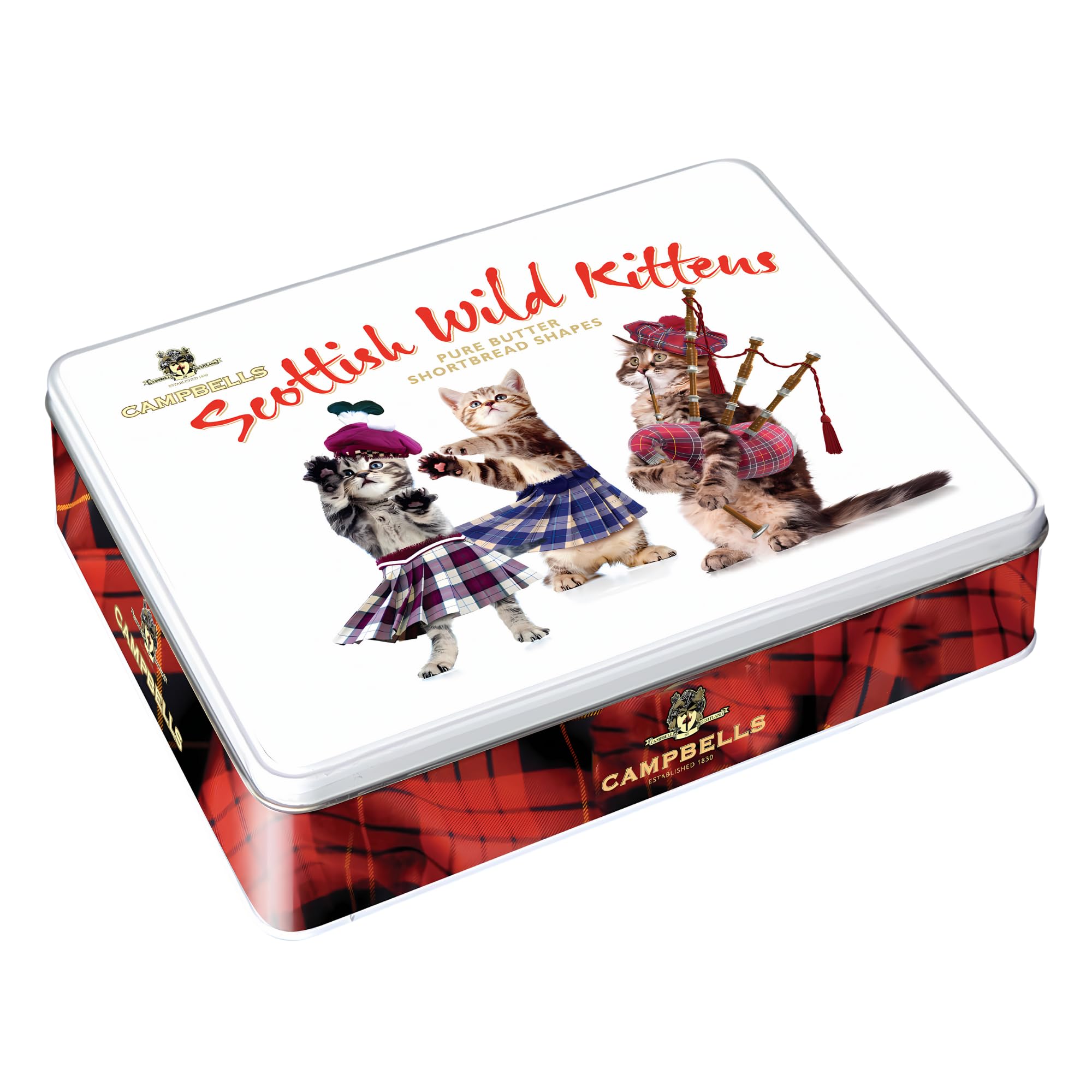 Campbells Shortbread lata frontal mostrando diseño coleccionable y protección del producto