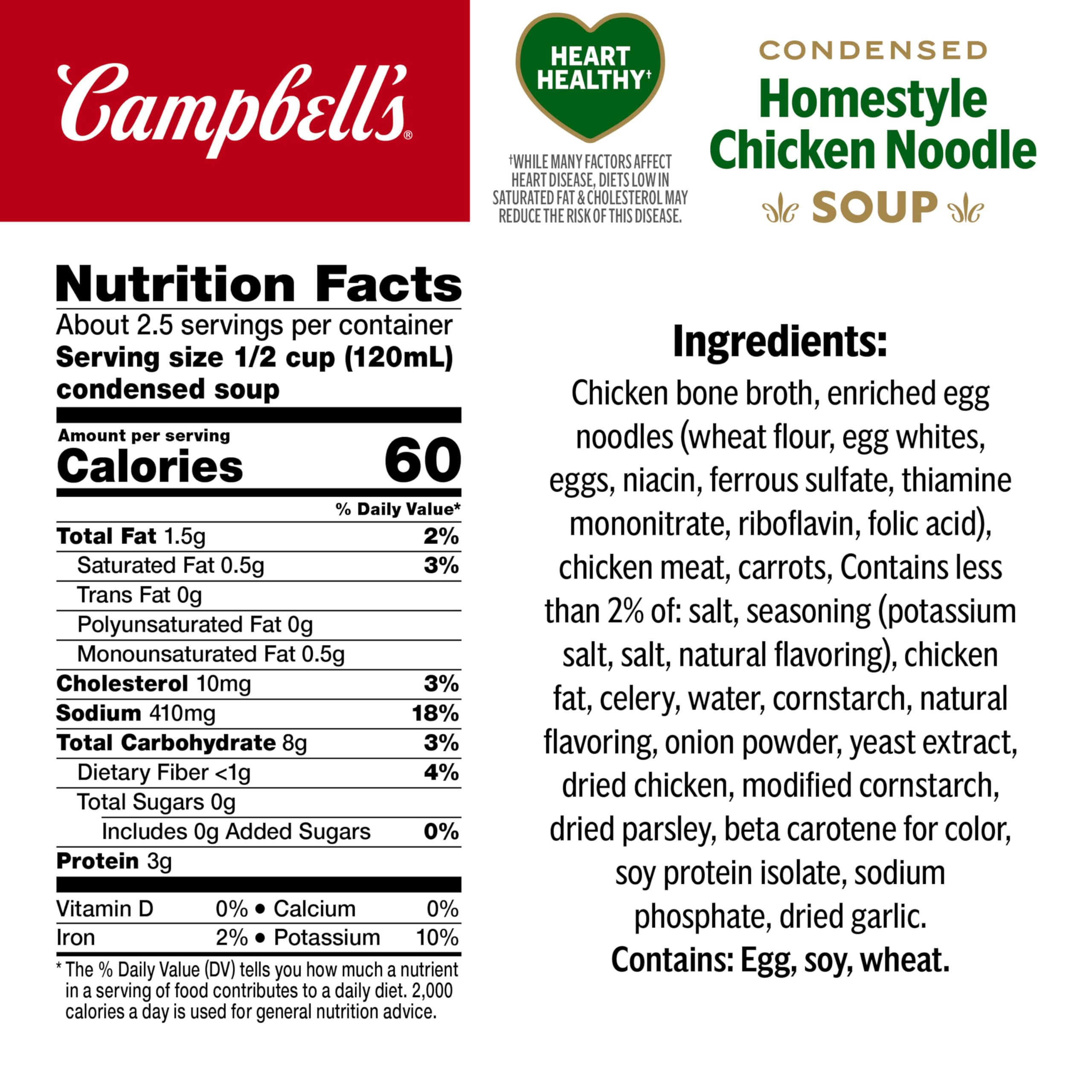 Campbell’s sopa abierta en lata con textura apetecible y trozos de pollo visibles para confort instantáneo