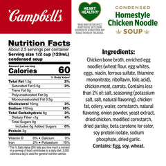 Campbell’s sopa abierta en lata con textura apetecible y trozos de pollo visibles para confort instantáneo