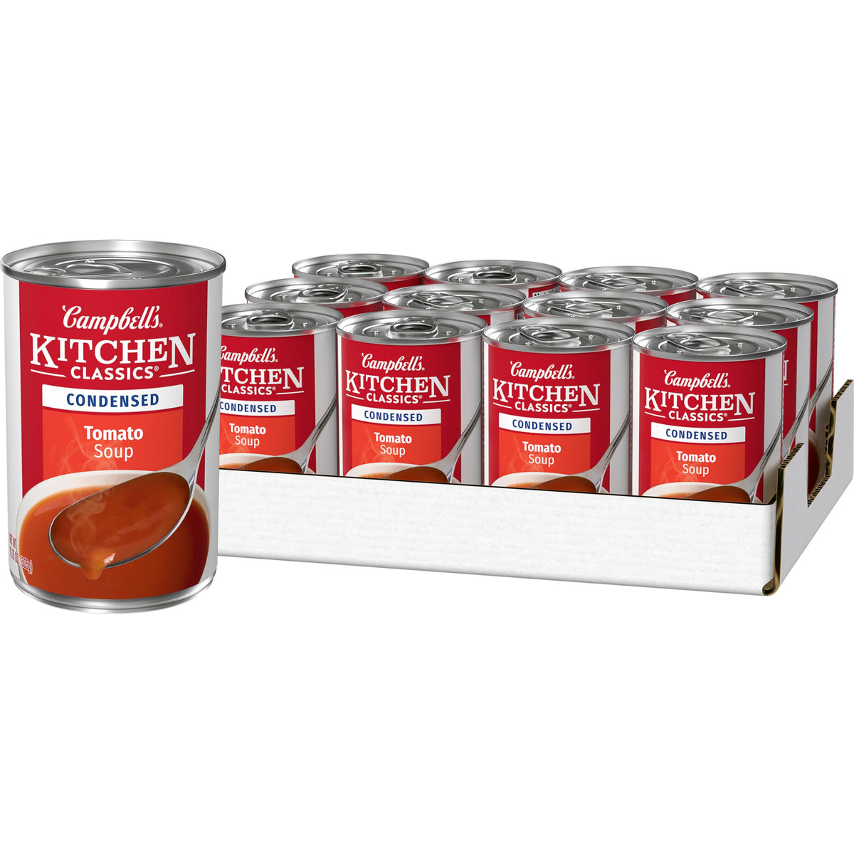 Campbell's lata frontal con etiqueta clara y conveniente