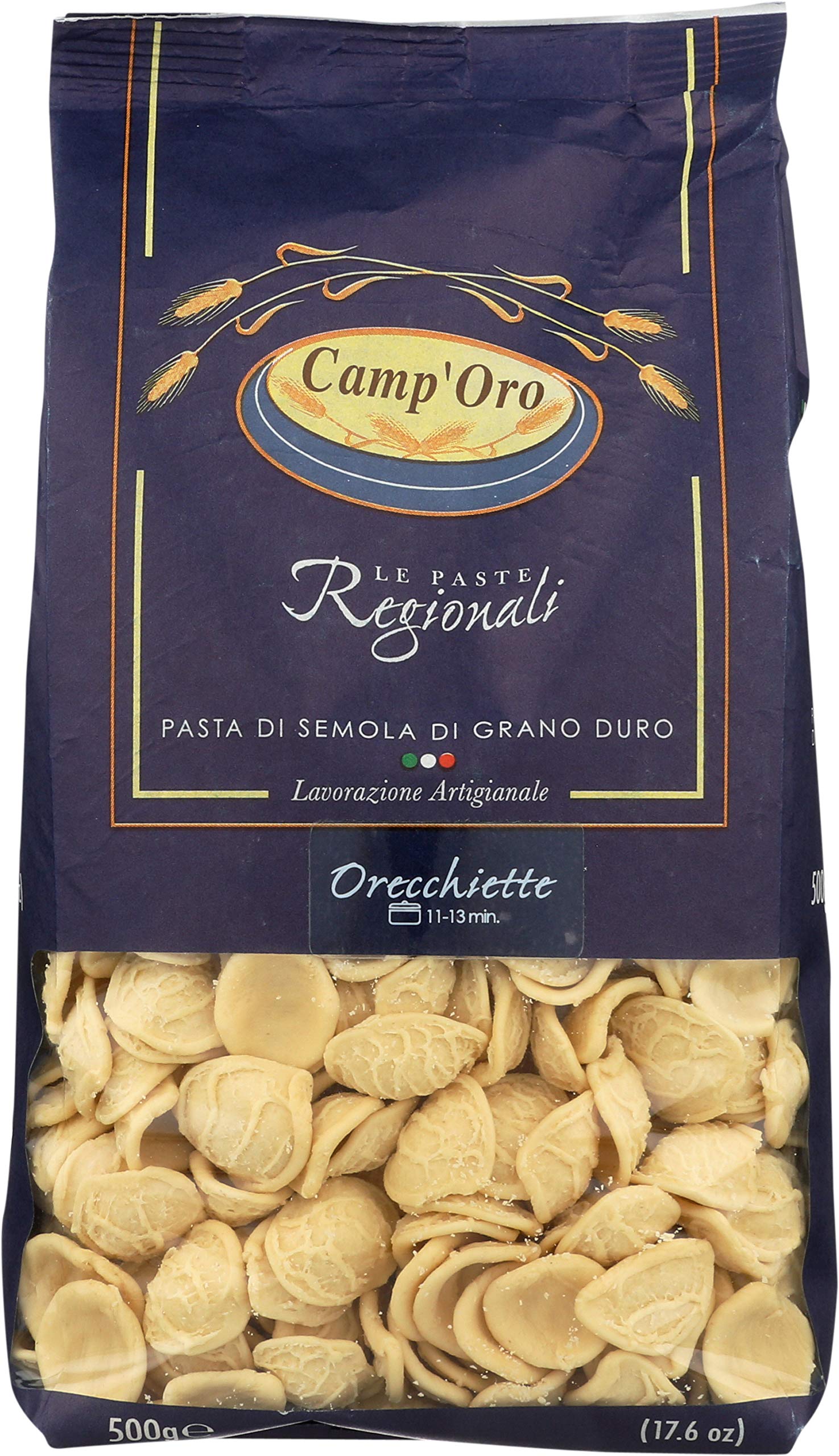 Camp'Oro orecchiette paquete frontal mostrando marca y presentación