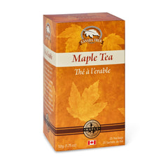 Canada True paquete frontal de Maple Tea mostrando bolsitas y diseño premium