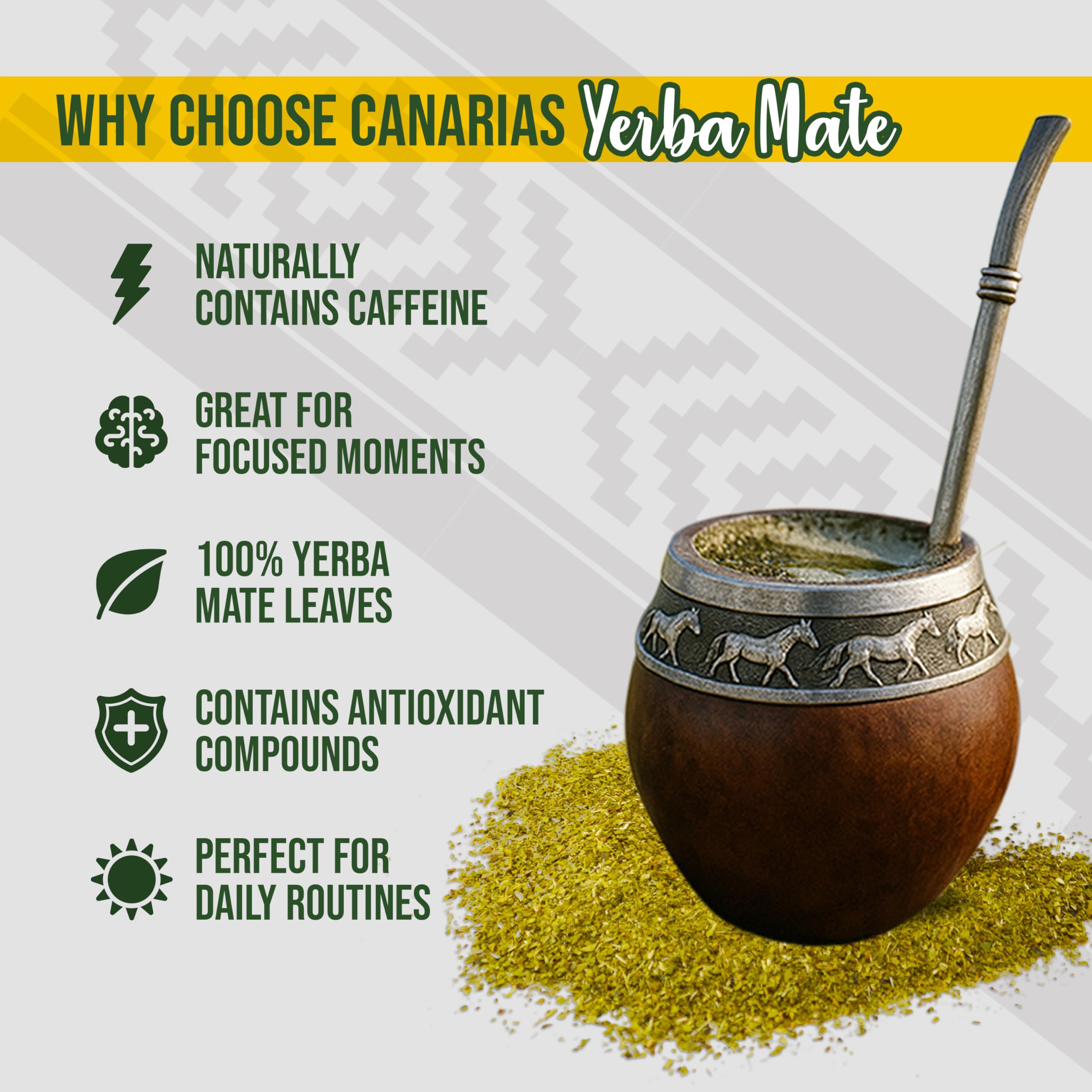 Canarias en mate tradicional listo para beber y disfrutar en ronda