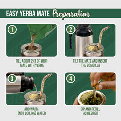Canarias mate tradicional con bombilla listo para consumir, sabor intenso
