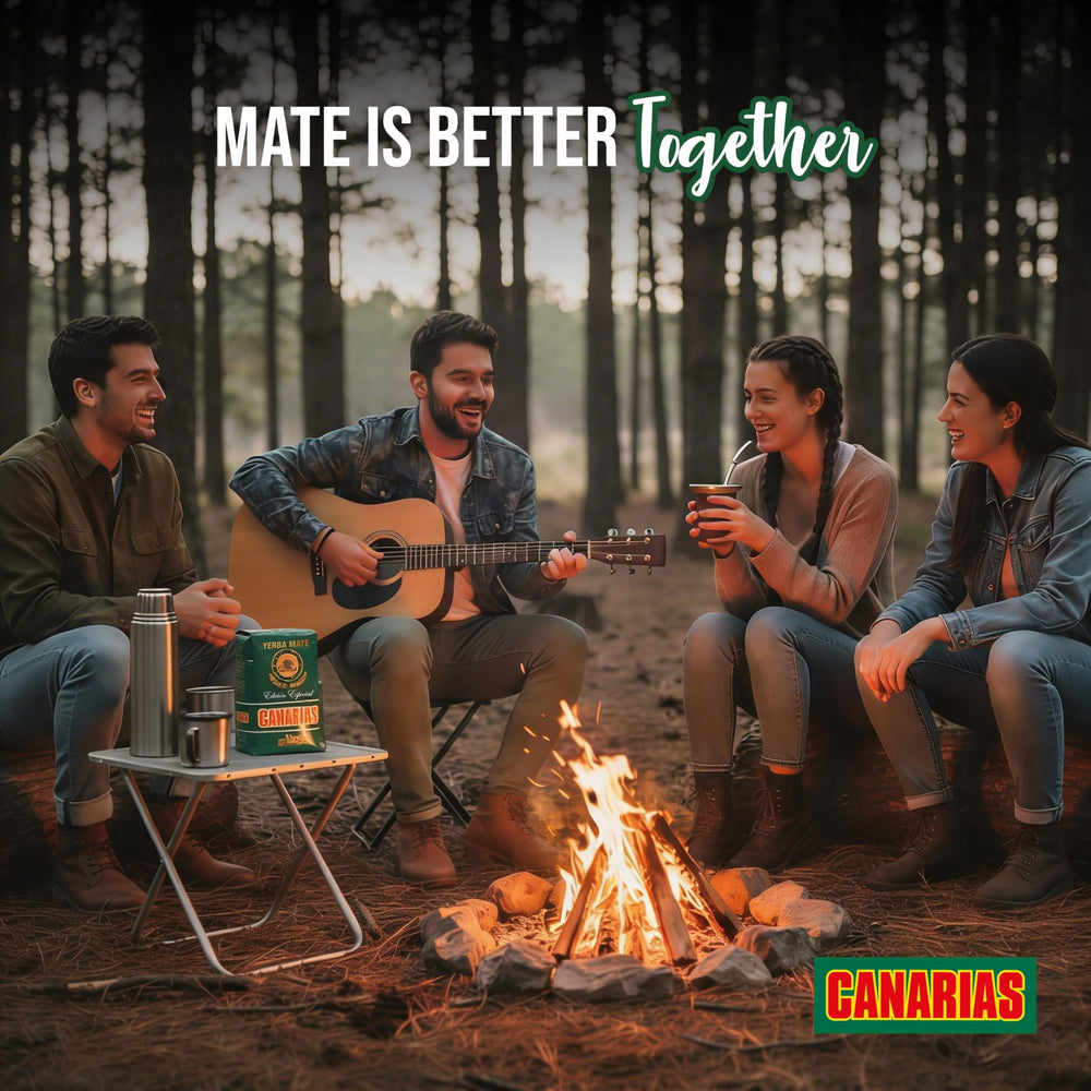 Canarias grupo compartiendo mate en reunión, experiencia social reforzada