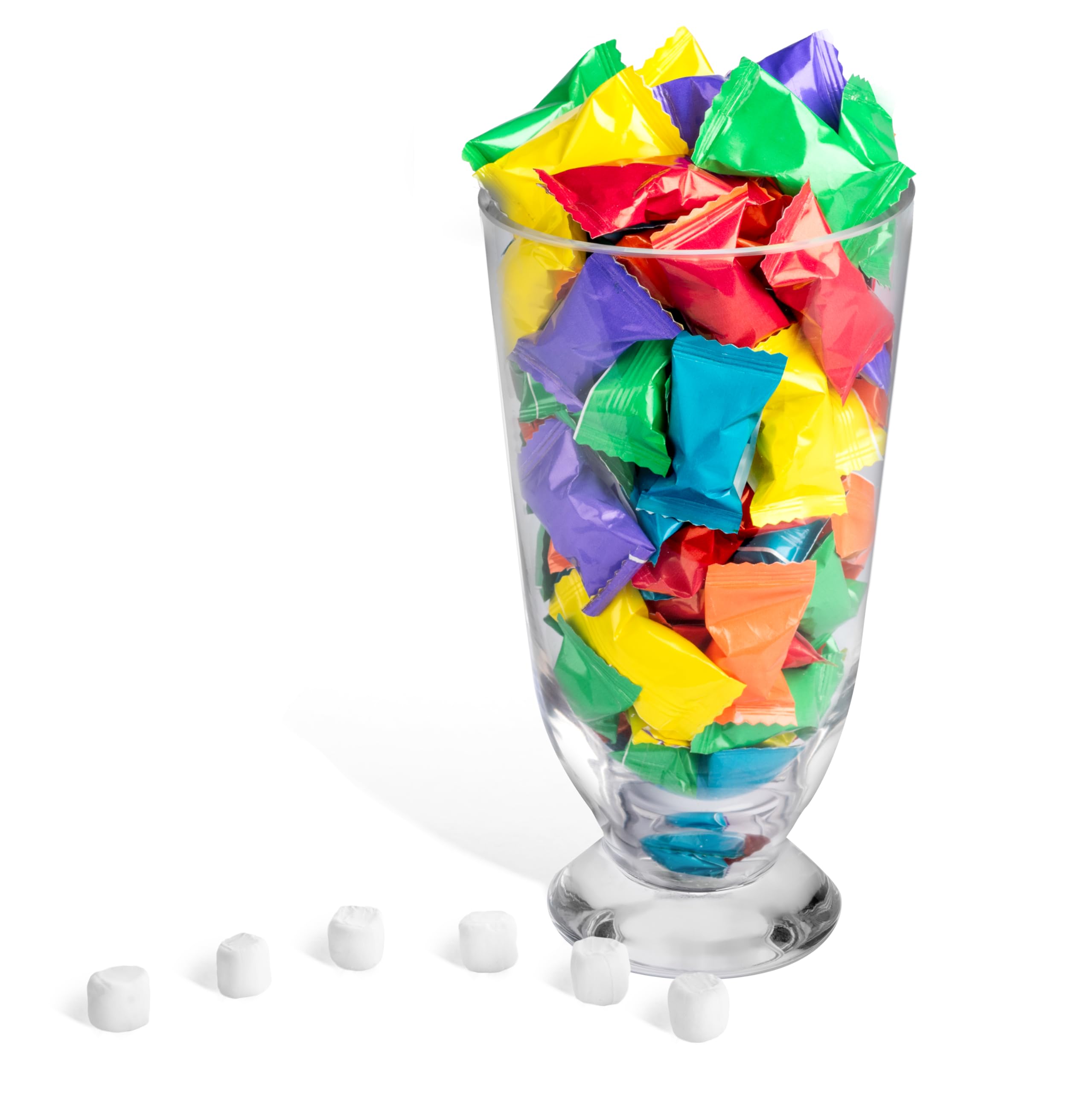 Candy Envy grupo de pastillas envueltas en seis colores para una presentación vibrante