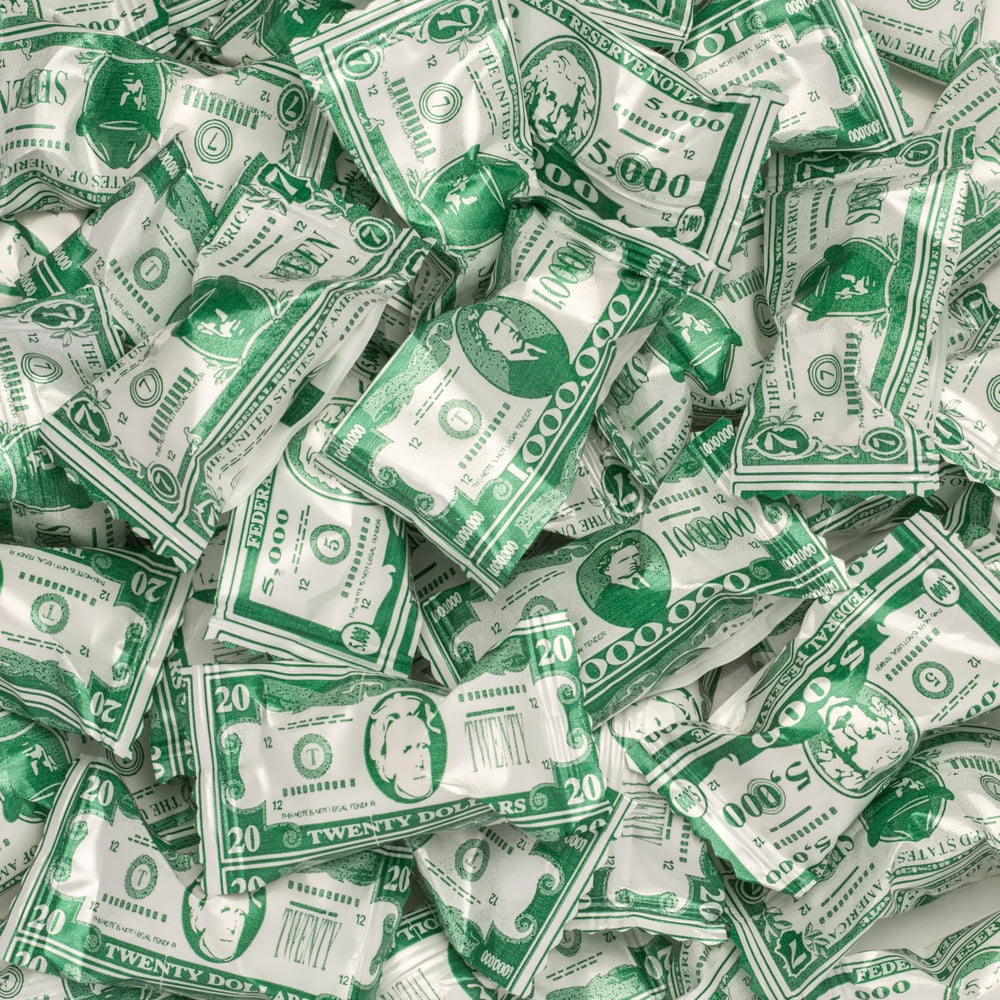 Candy Envy detalle de envoltorio con diseño de billete que aporta diversión