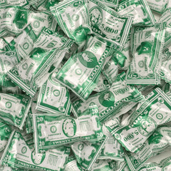 Candy Envy detalle de envoltorio con diseño de billete que aporta diversión