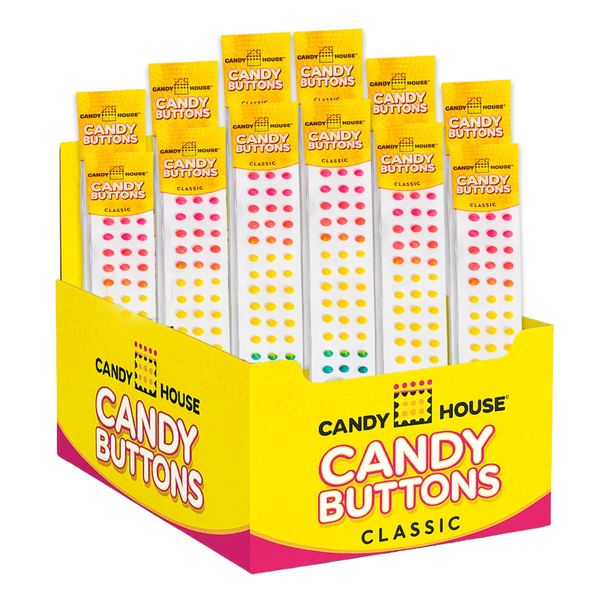Candy House tiras frontal mostrando colores arcoíris y atractivo visual