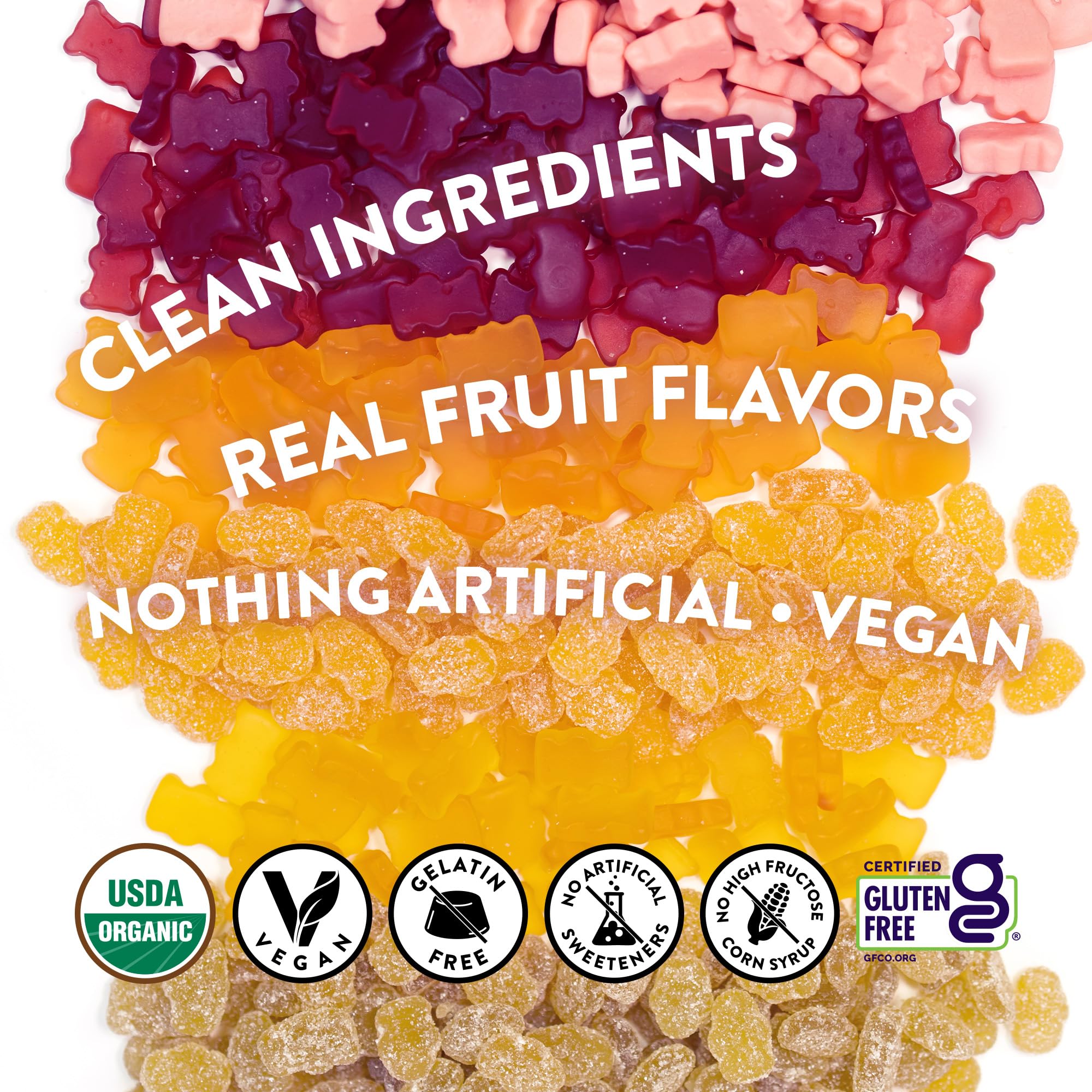 Candy People VegoBears varias bolsas abiertas destacando la variedad de sabores