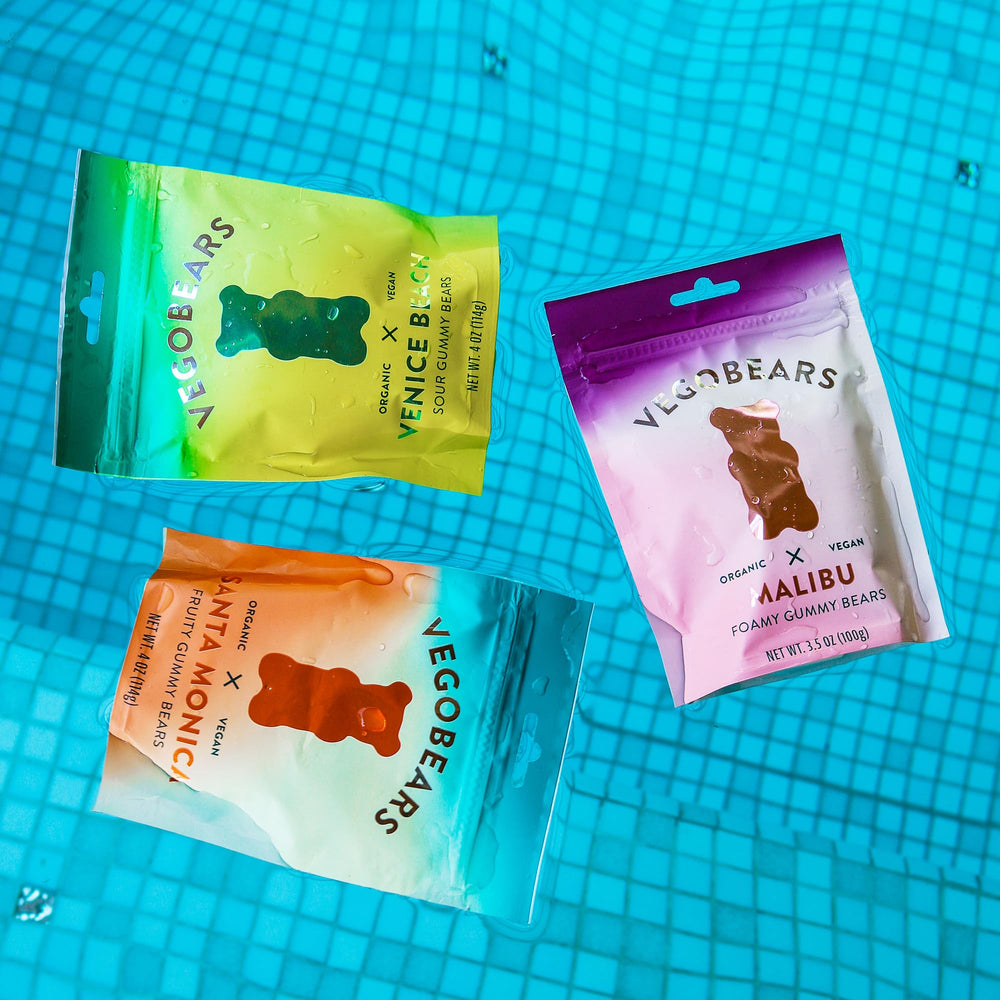 Candy People VegoBears primer plano de ositos para distinguir sabores y colores