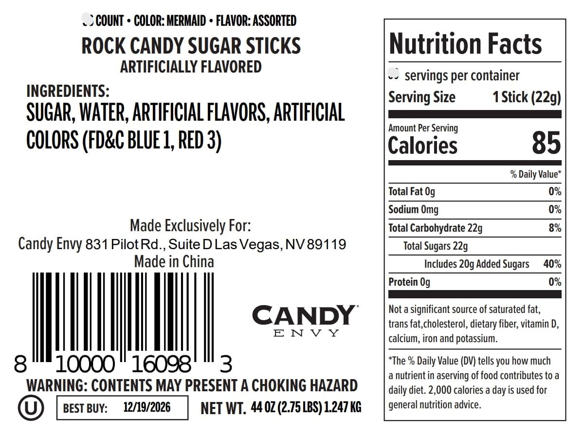 Candy Envy comparación de tamaño con regla, medidas claras