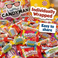 CANDYMAN comparación de tamaño con mano para referencia de cantidad