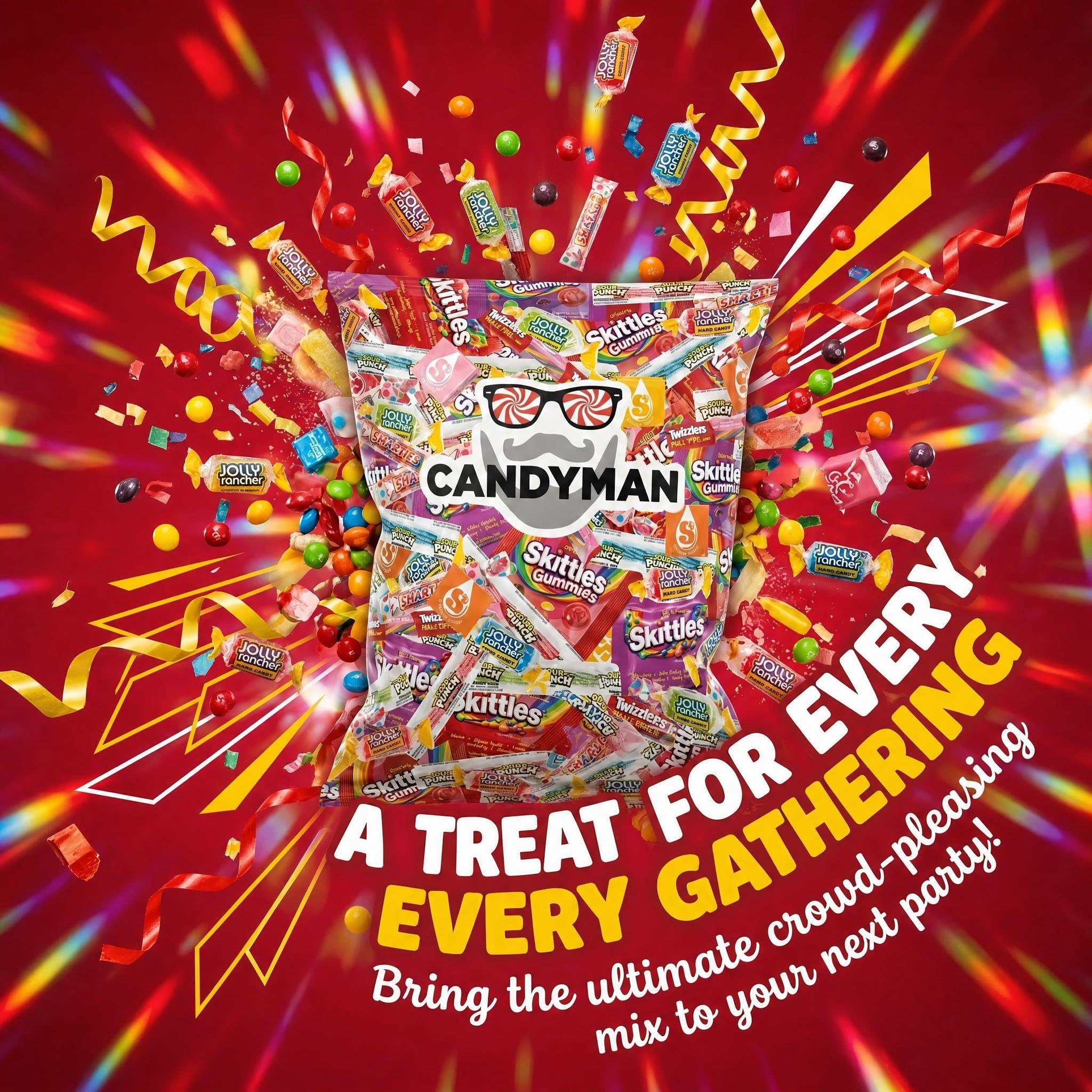 CANDYMAN primer plano de gomitas y texturas, atractivo visual y sabor