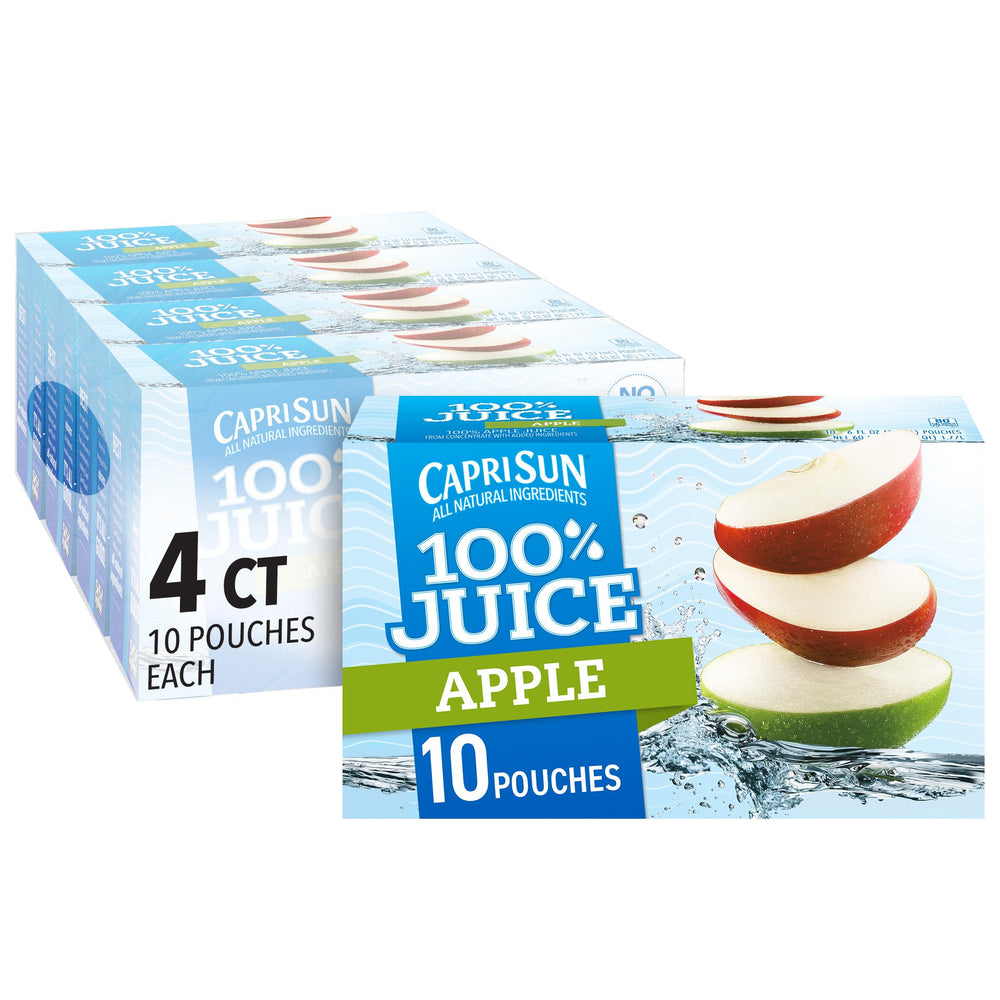 Capri Sun frente del empaque mostrando cantidad y beneficio práctico