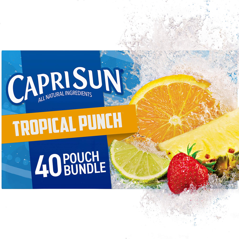 Capri Sun paquete frontal de 40 pouches mostrando conveniencia para familias