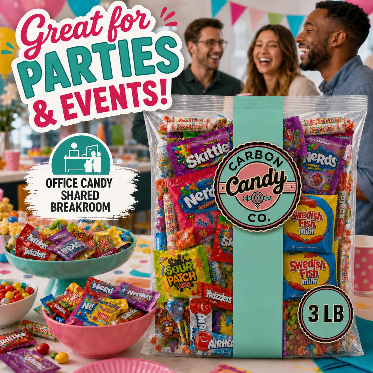 CARBON CANDY CO. comparación de tamaño con regla para ver escala real